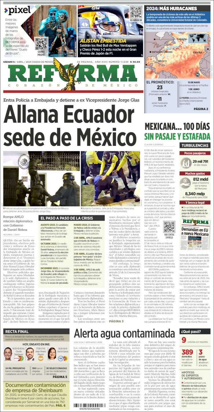 Portada de Reforma (M&eacute;xico)