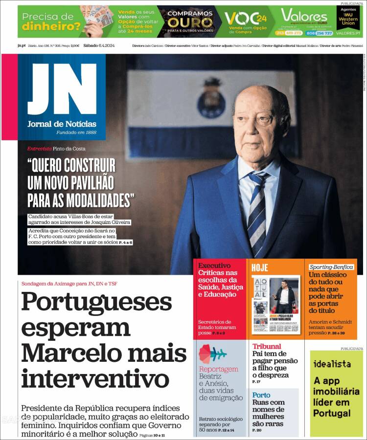 Portada de Jornal de Notícias (Portugal)