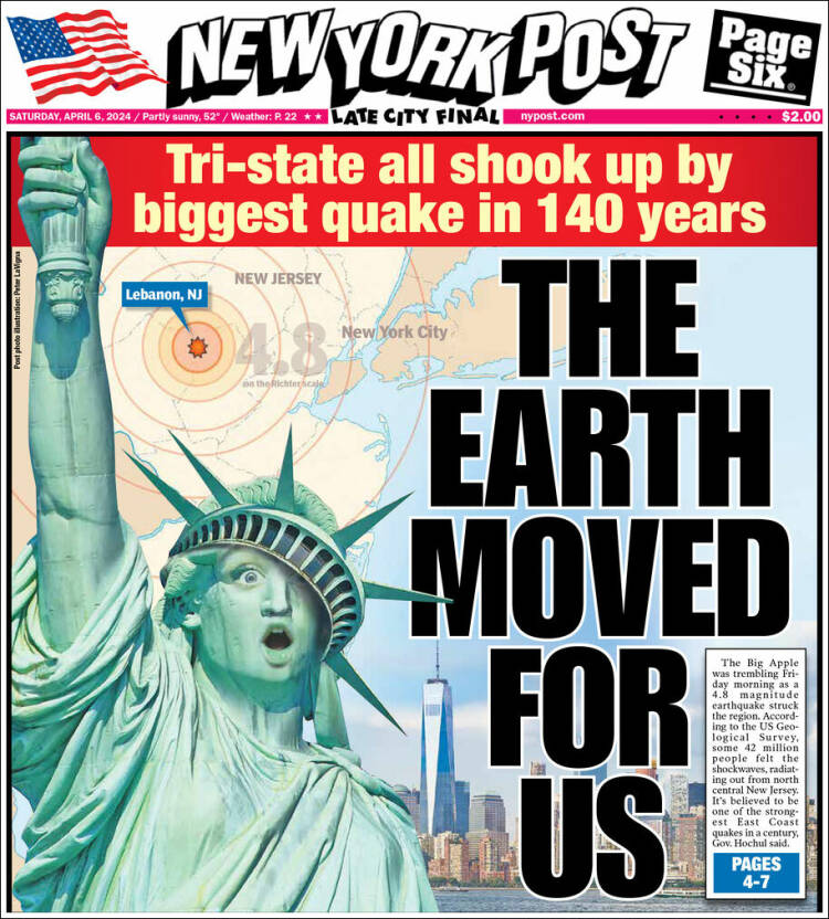 Portada de New York Post (USA)