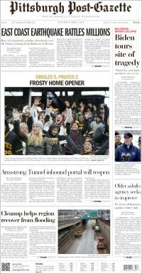 Portada de Pittsburgh Post-Gazette (USA)