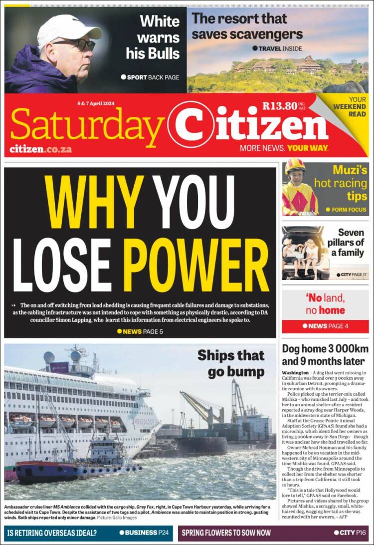Portada de The Citizen (Sud&aacute;frica)