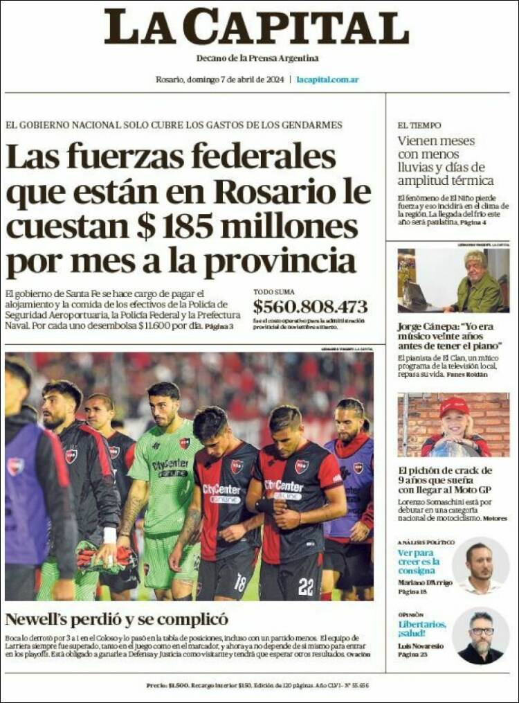 Portada de La Capital - Rosario (Argentina)