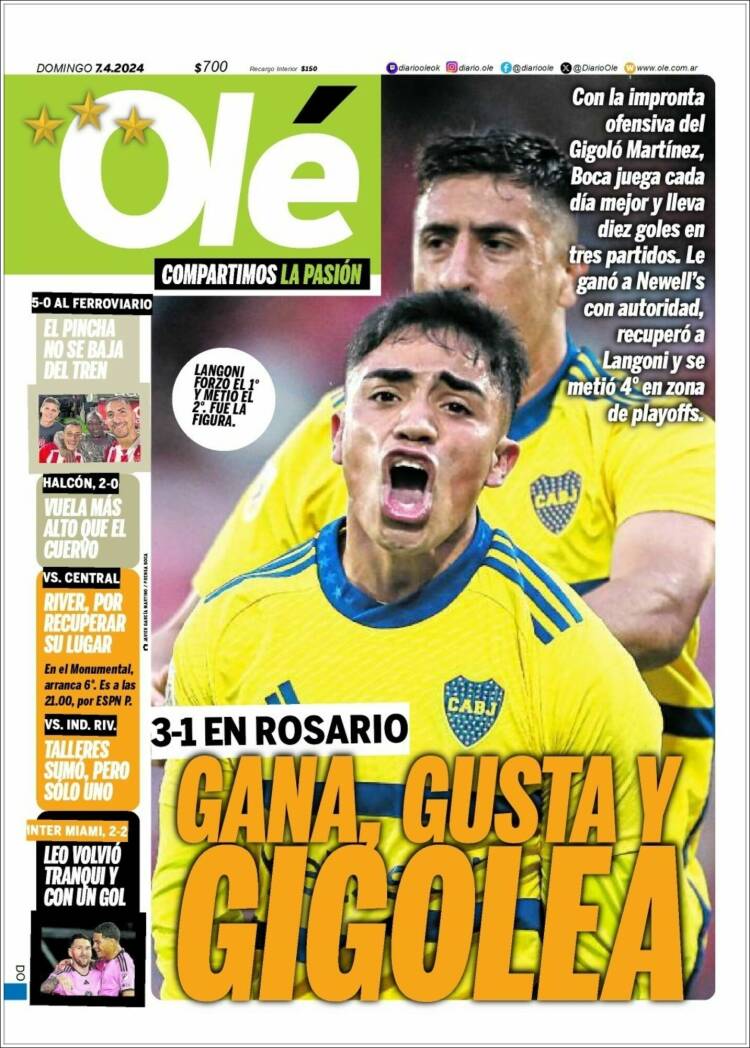 Portada de Olé (Argentina)