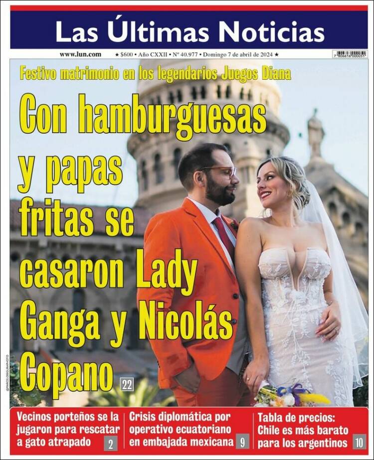 Portada de Las Últimas Noticias (Chile)