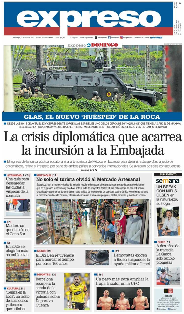 Portada de Expreso (Ecuador)