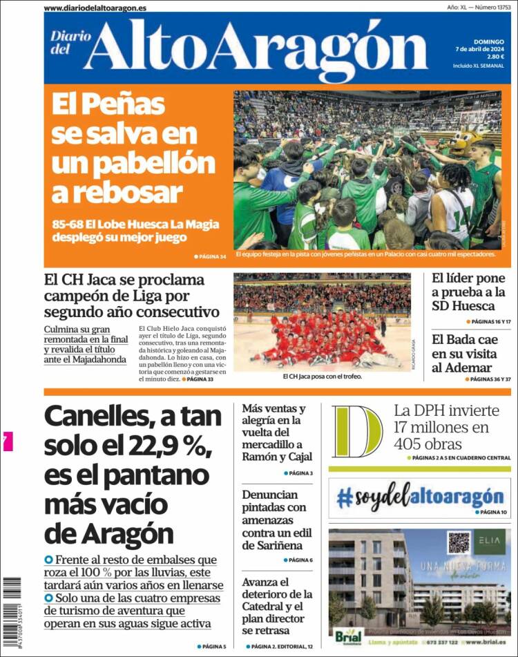 Portada de Diario del AltoAragón (España)