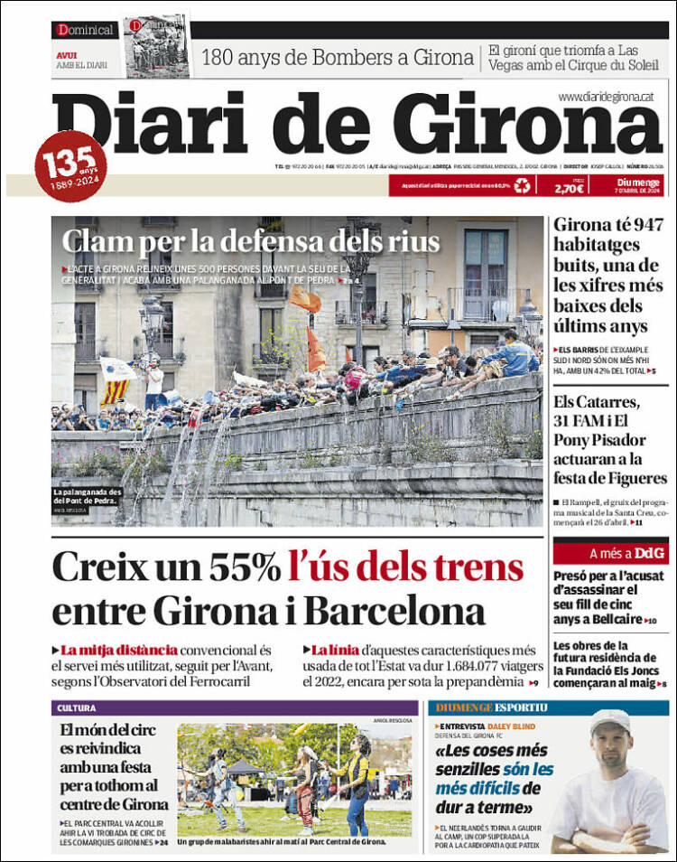 Portada de Diari de Girona (España)