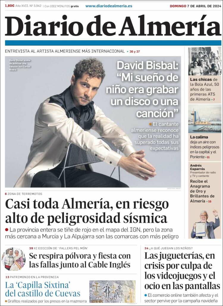 Portada de Diario de Almería (España)