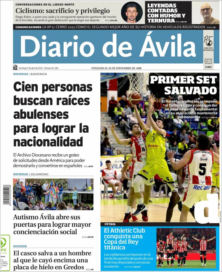 Portada de Diario de Ávila (España)