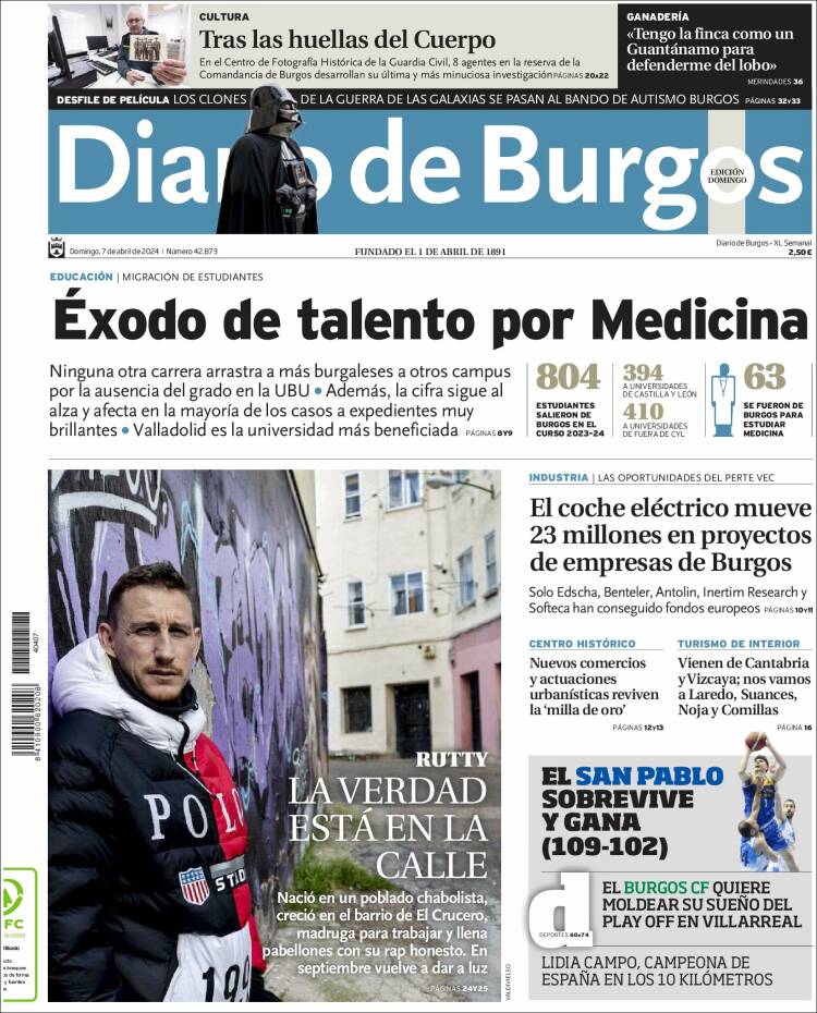 Portada de Diario de Burgos (España)