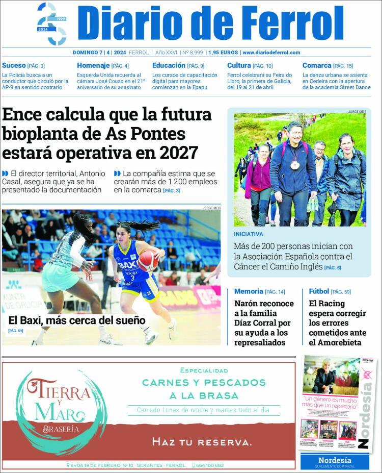 Portada de Diario de Ferrol (España)