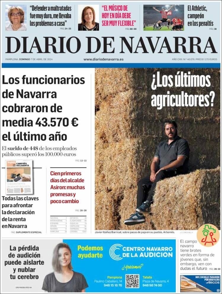 Portada de Diario de Navarra (España)