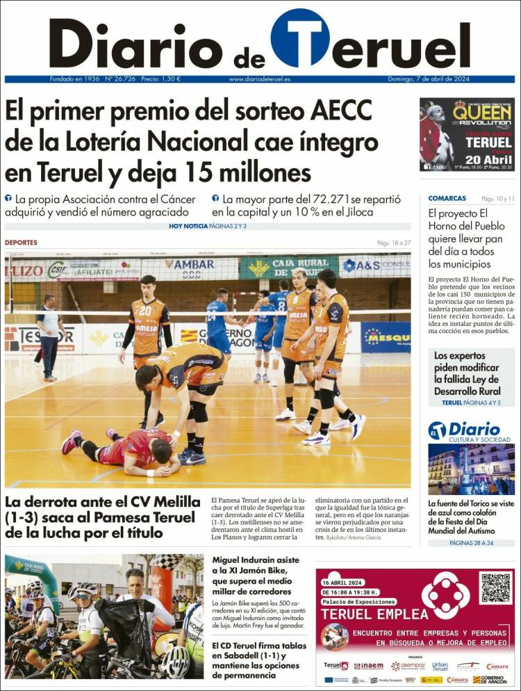 Portada de Diario de Teruel (España)