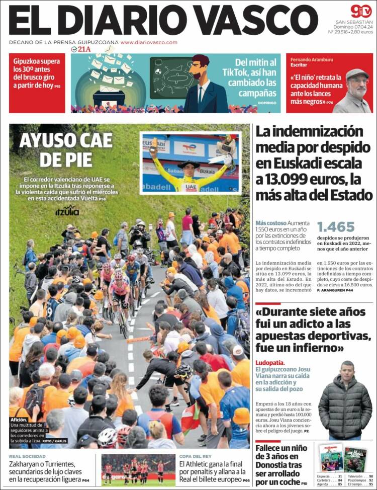 Portada de Diario Vasco (España)