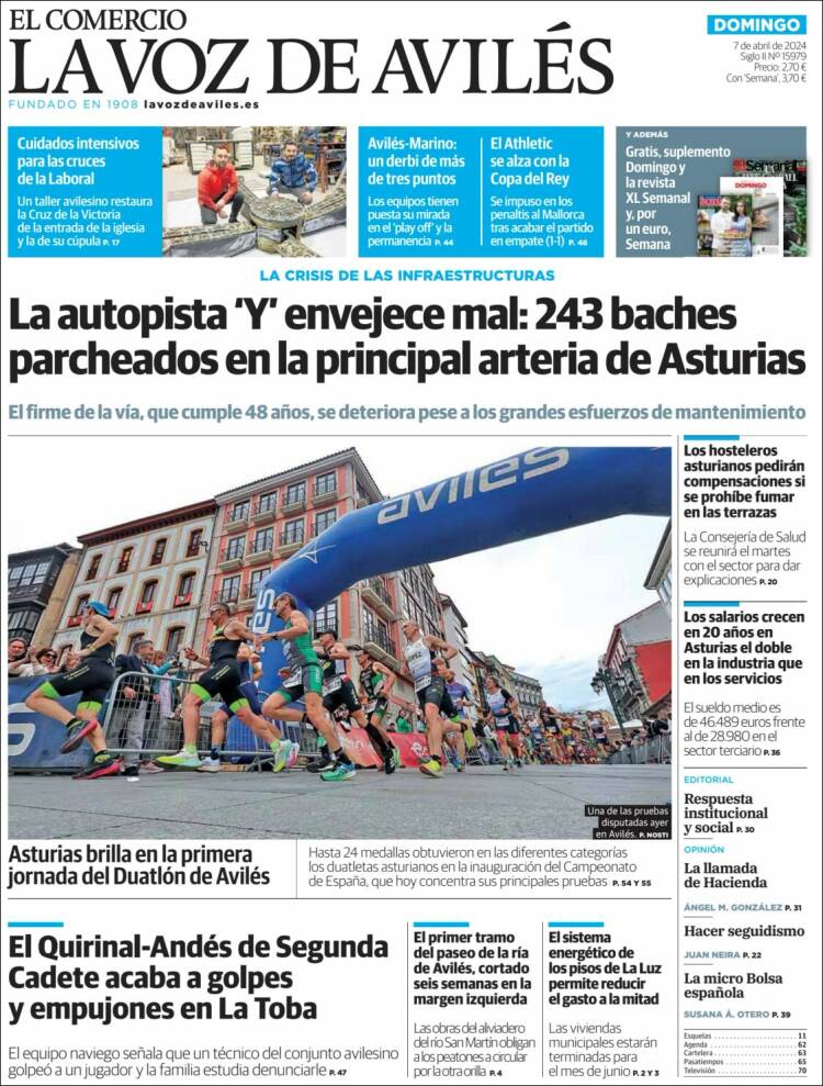 Portada de El Comercio - Avilés (España)