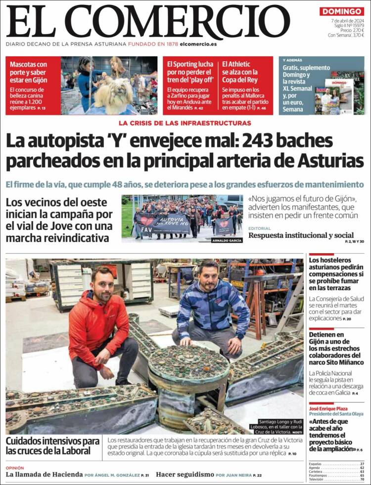 Portada de El Comercio - Gijón (España)