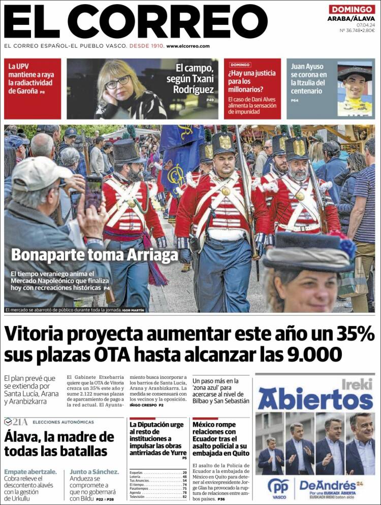 Portada de El Correo - Álava (España)