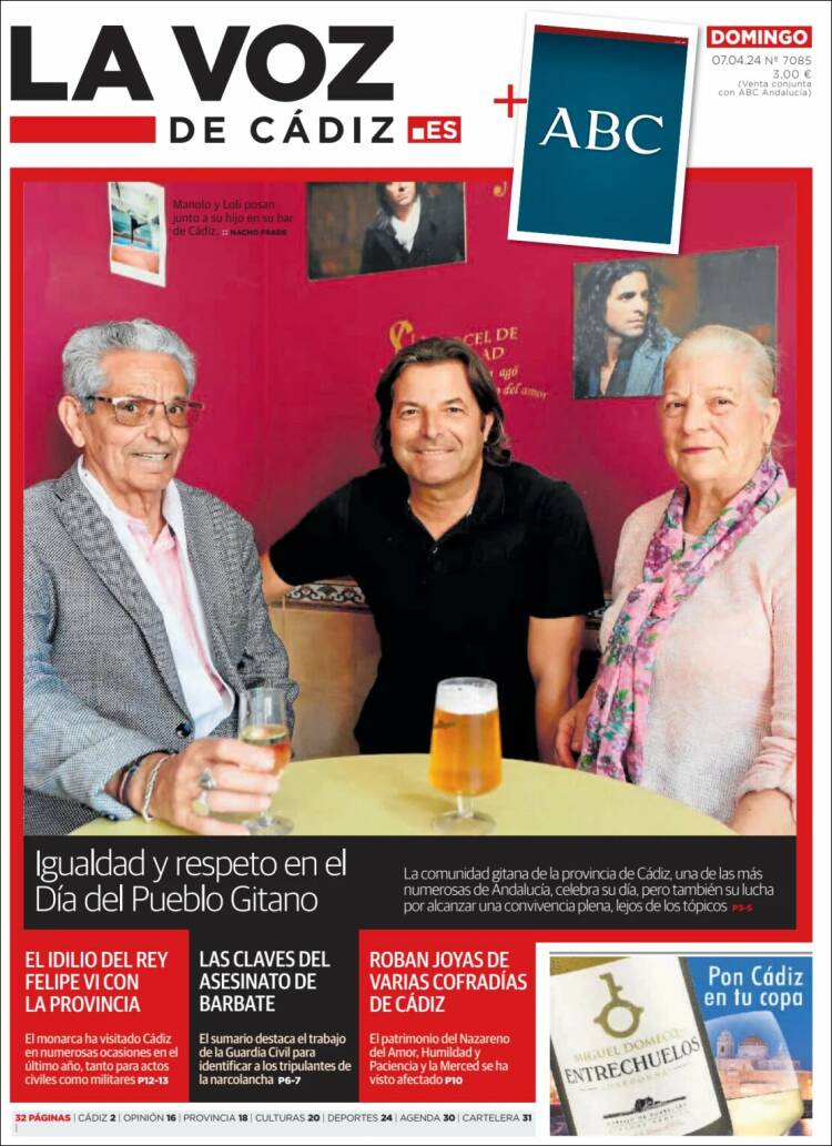 Portada de La Voz de Cádiz (España)