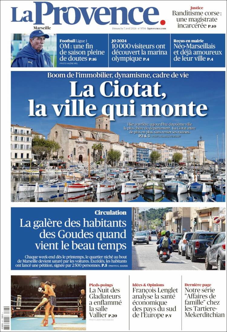 Portada de La Provence (Francia)