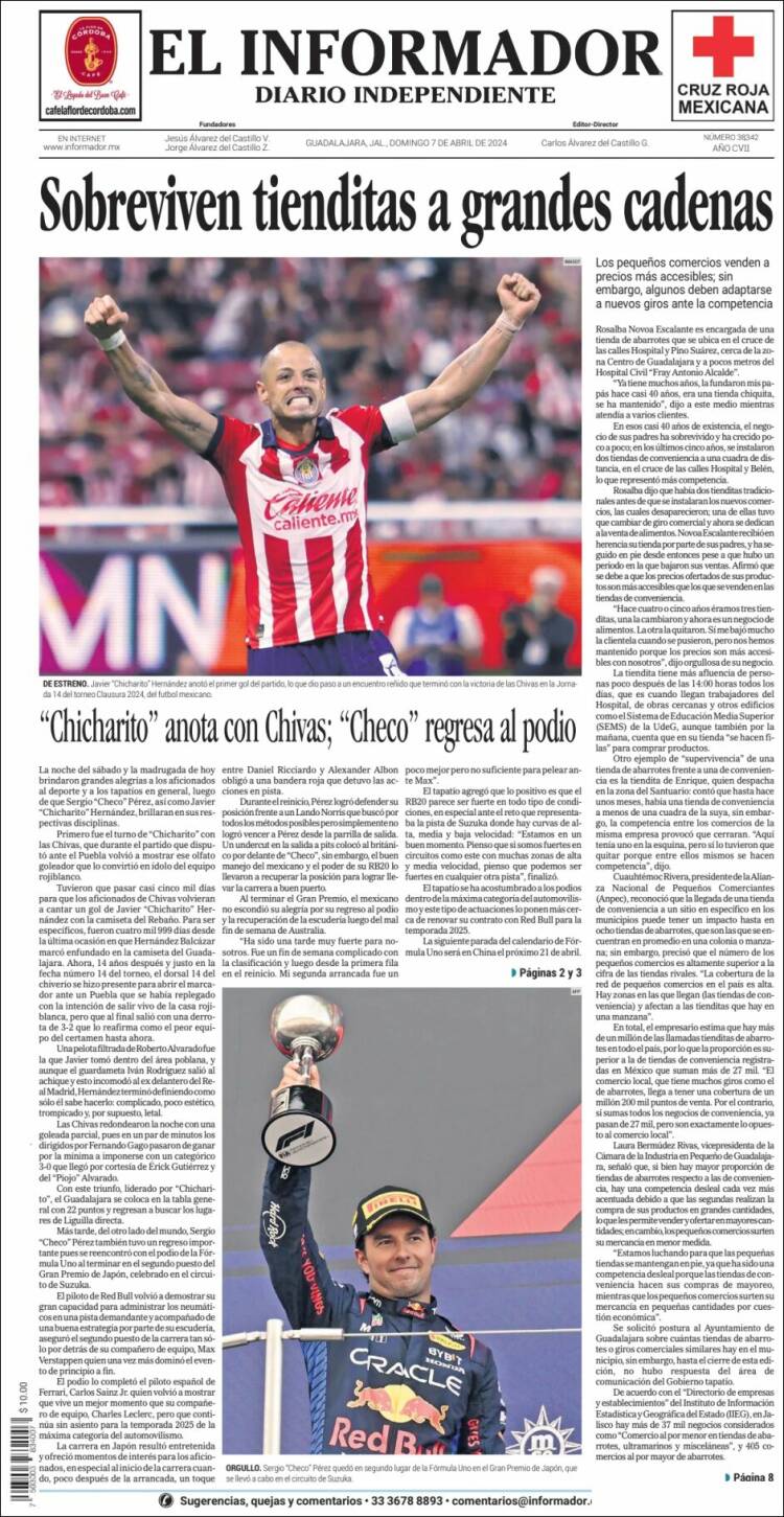 Portada de El Informador (México)