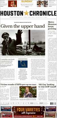 Portada de Houston Chronicle (USA)