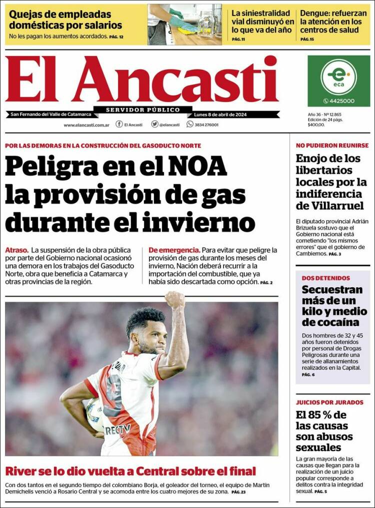 Portada de El Ancasti (Argentina)