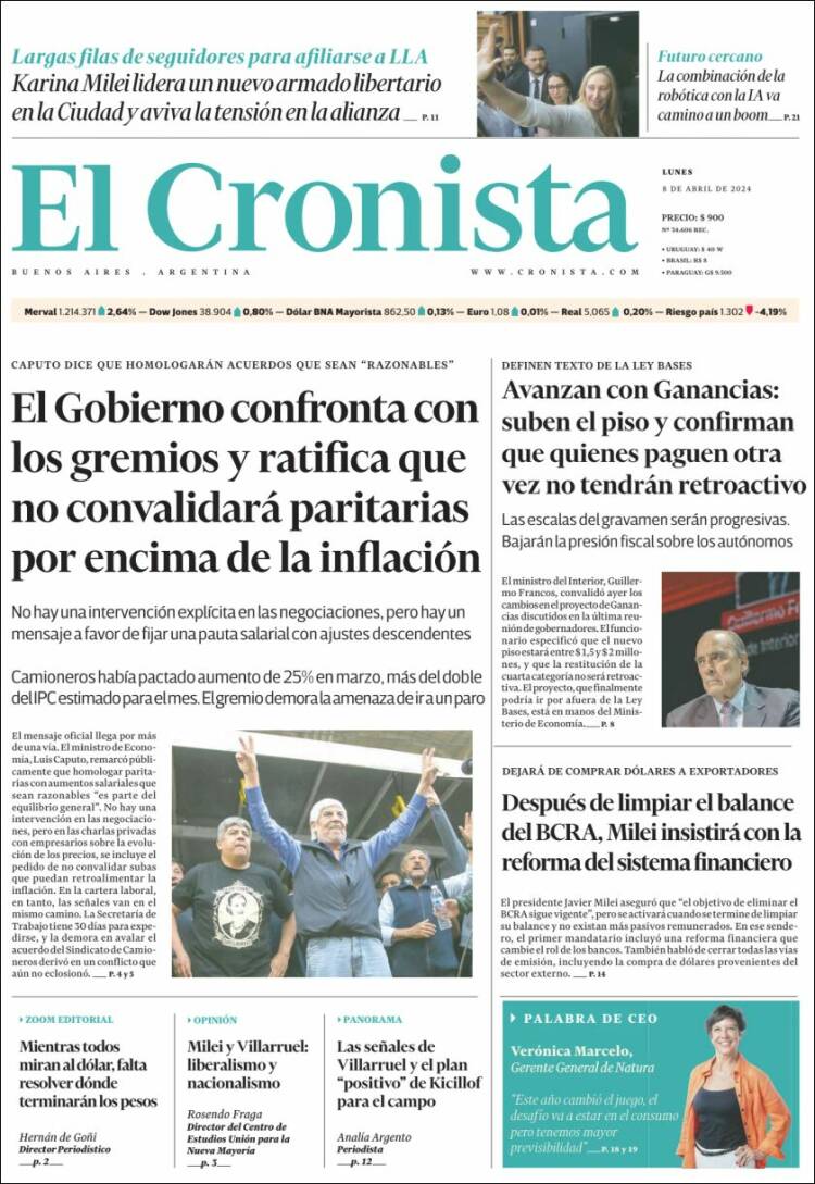 Portada de El Cronista Comercial (Argentina)