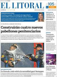 Portada de Diario El Litoral (Argentina)