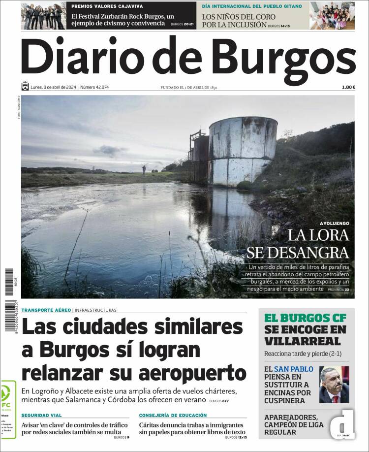 Portada de Diario de Burgos (España)