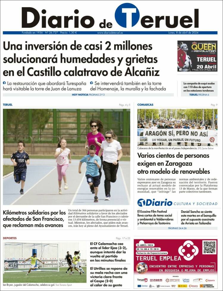 Portada de Diario de Teruel (España)