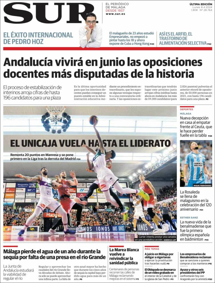 Portada de Diario el Sur (España)