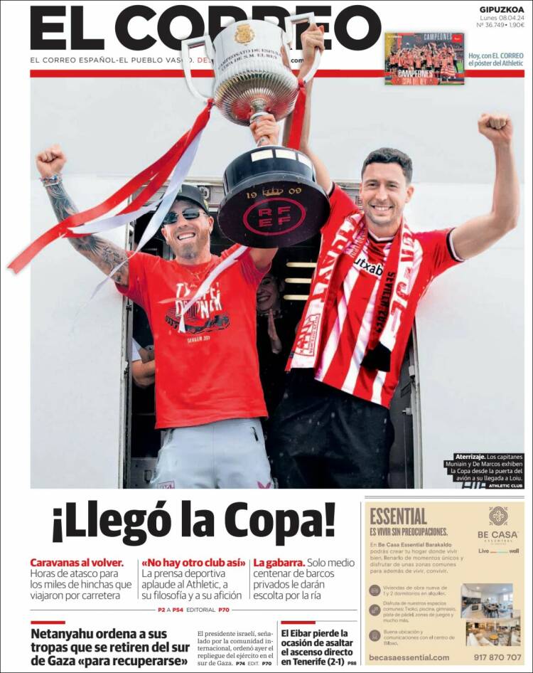 Portada de El Correo - Guipuzcoa (España)