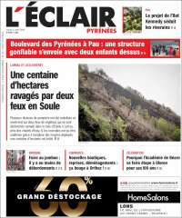 Portada de L'Eclair des Pyrénées (Francia)