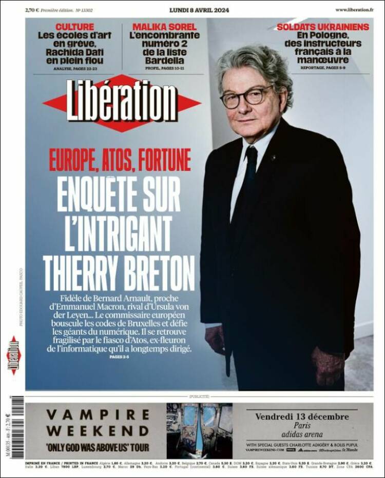 Portada de Libération (France)
