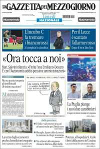 Portada de La Gazzetta del Mezzogiorno (Italy)