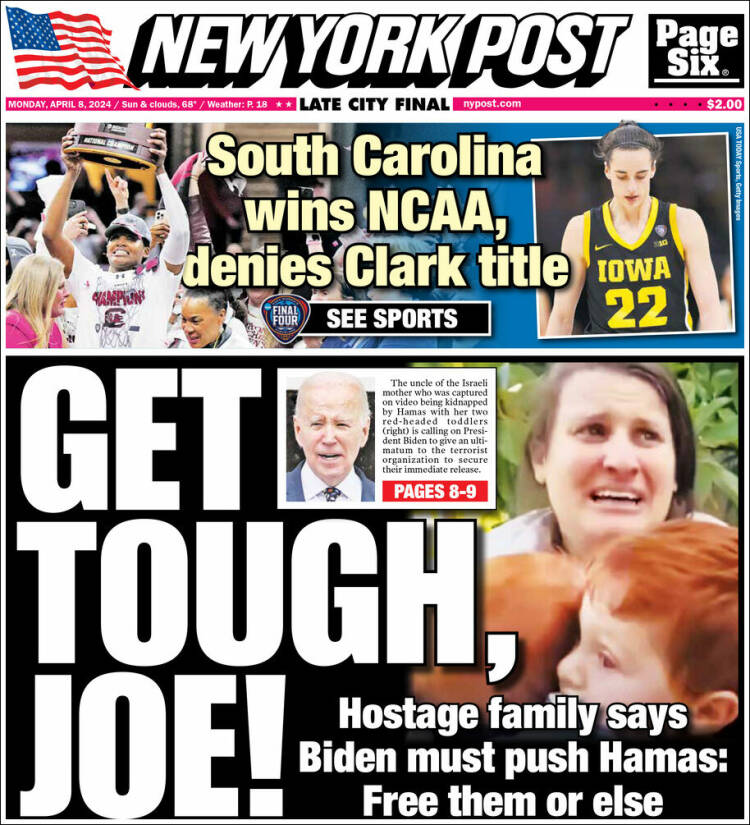 Portada de New York Post (USA)