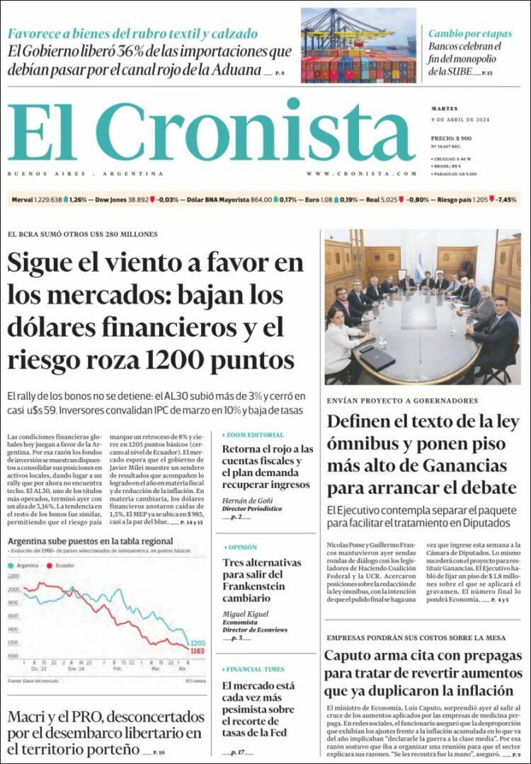 Portada de El Cronista Comercial (Argentina)