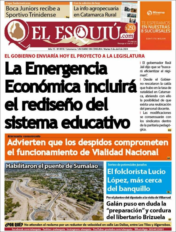 Portada de El Esquiu (Argentina)