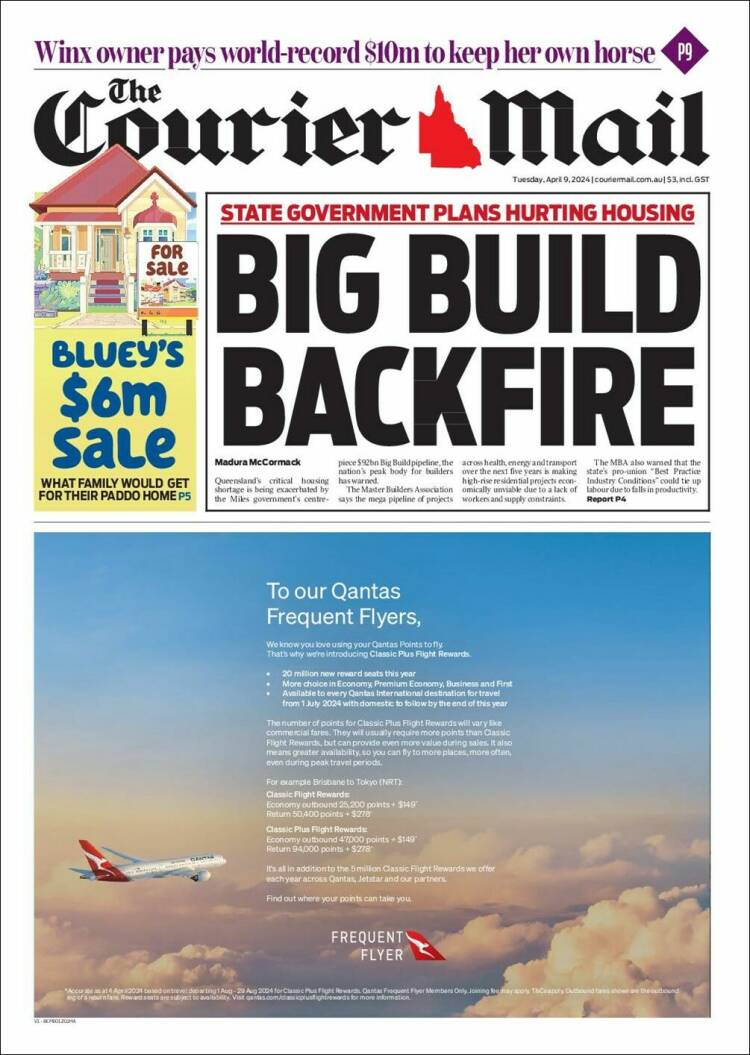 Portada de The Courier-Mail (Australia)