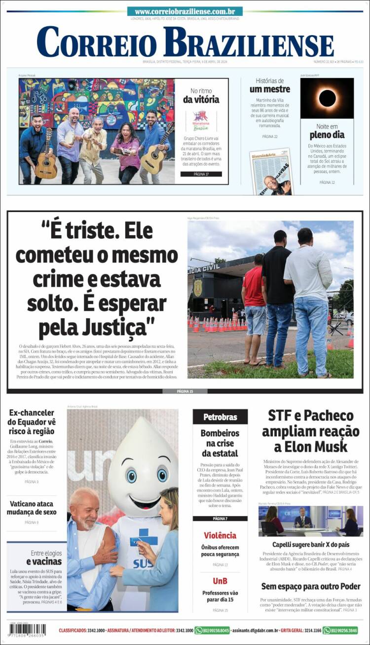 Portada de Correio Braziliense (Brasil)