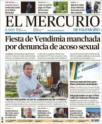 Portada de Mercurio de Valparaiso (Chile)