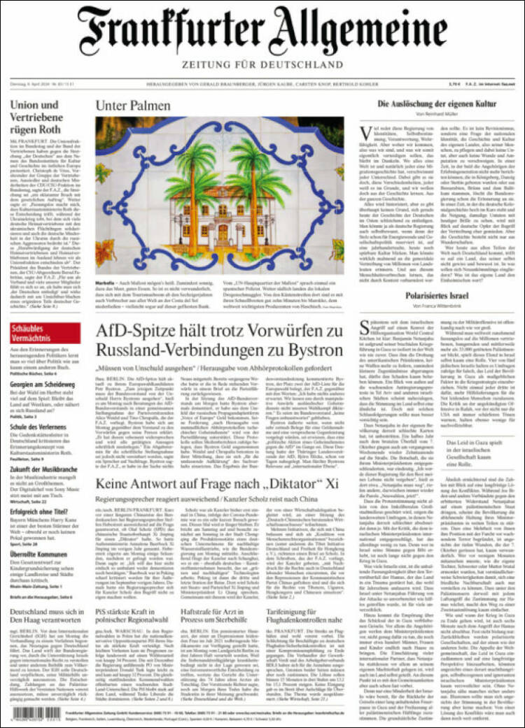 Portada de Frankfurter Allgemeine (Alemania)