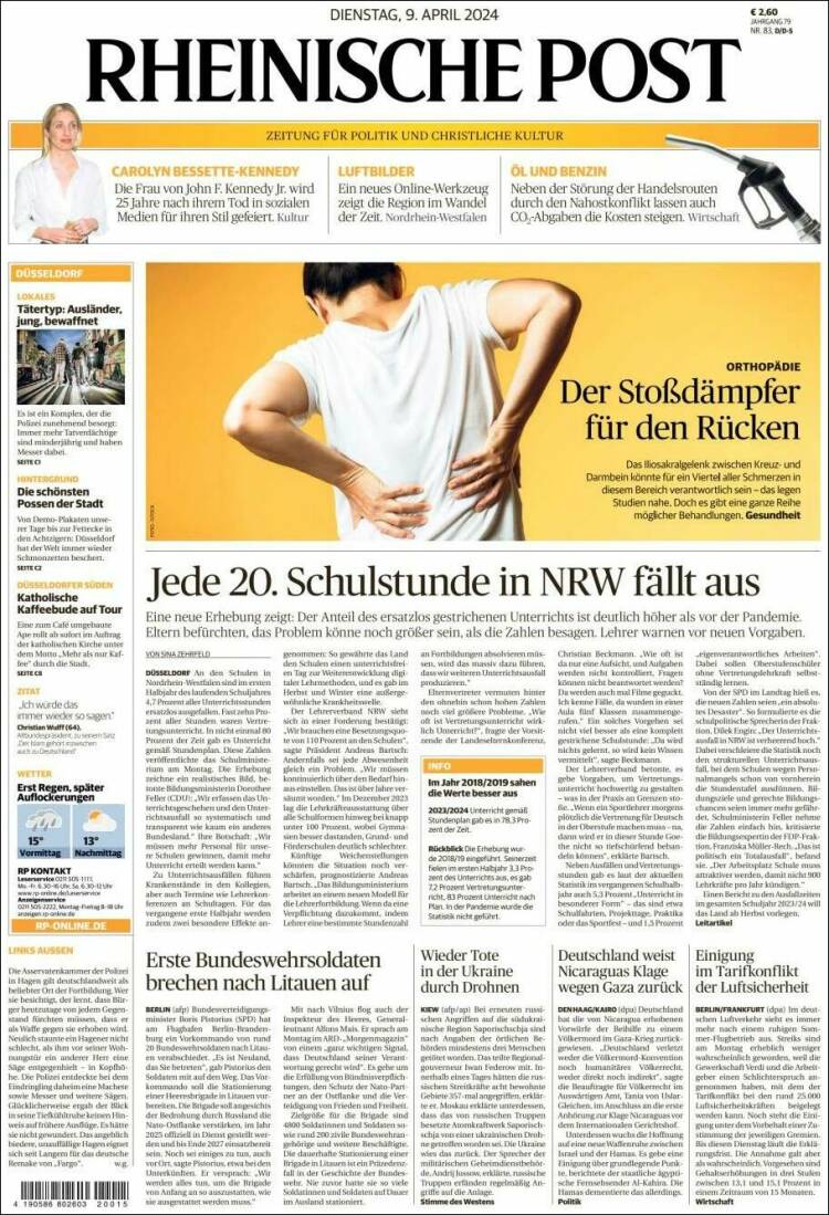 Portada de Rheinische Post (Alemania)