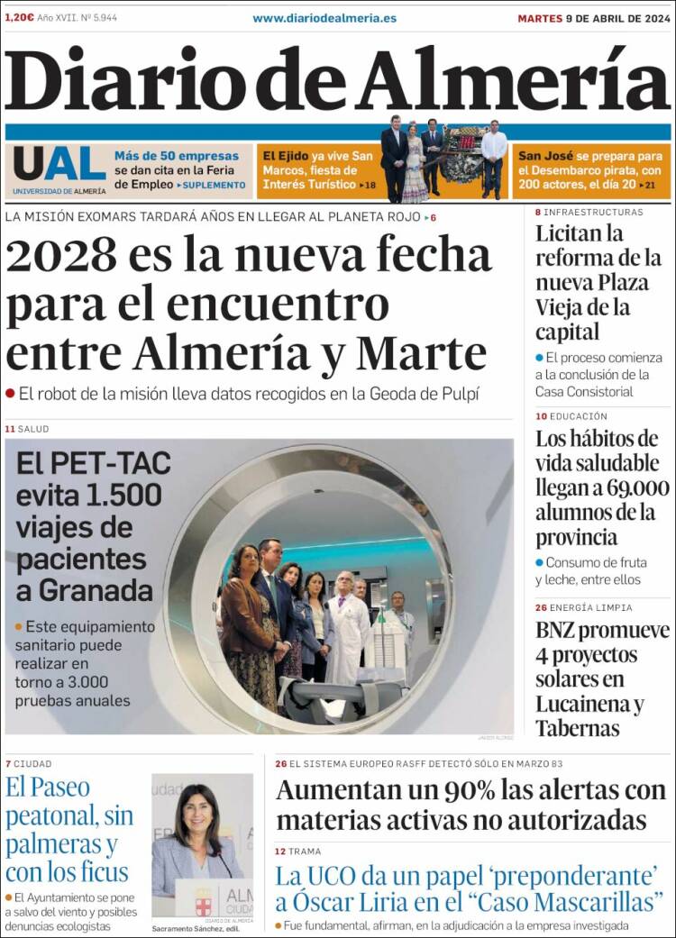 Portada de Diario de Almería (España)