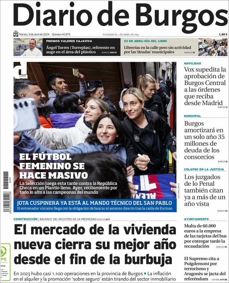 Portada de Diario de Burgos (España)