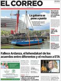 Portada de El Correo - Guipuzcoa (España)