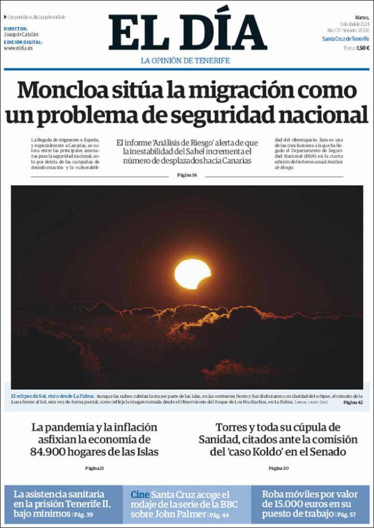 Portada de El Día (España)