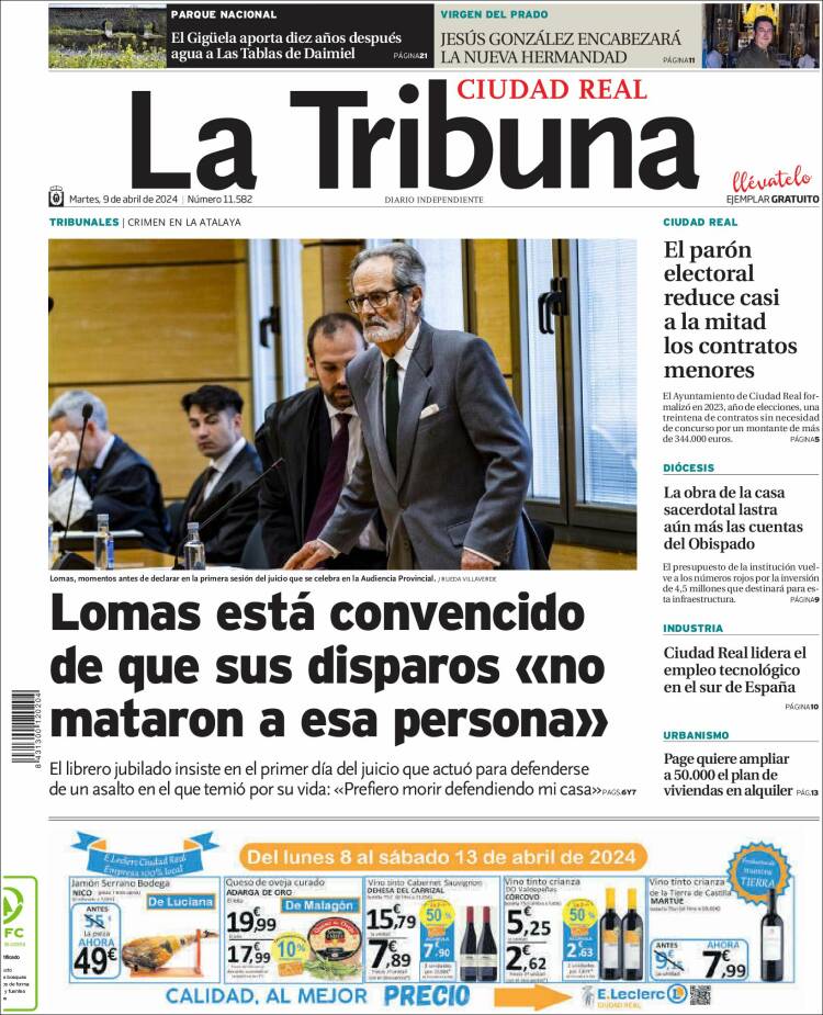 Portada de La Tribuna de Ciudad Real (España)