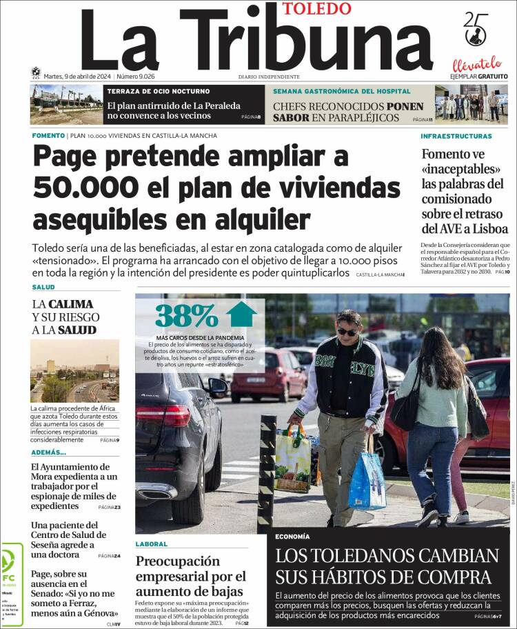 Portada de La Tribuna de Toledo (España)