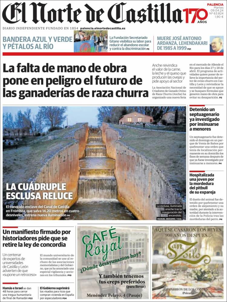 Portada de Norte de Castilla - Palencia (España)